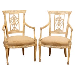 Pair of Italian Open Armchairs Pair of Italian Open Armchairs