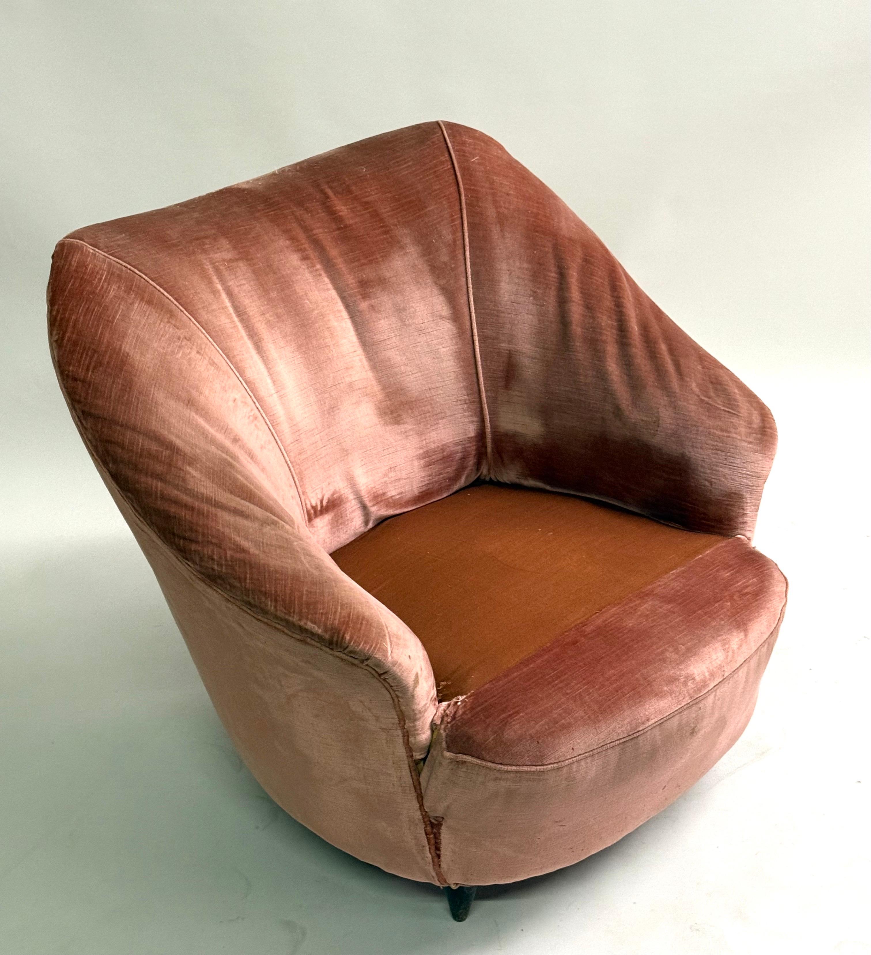 Paar italienische organische moderne Loungesessel der Organischen Moderne von Gio Ponti für Casa e Giardino im Zustand „Gut“ im Angebot in New York, NY