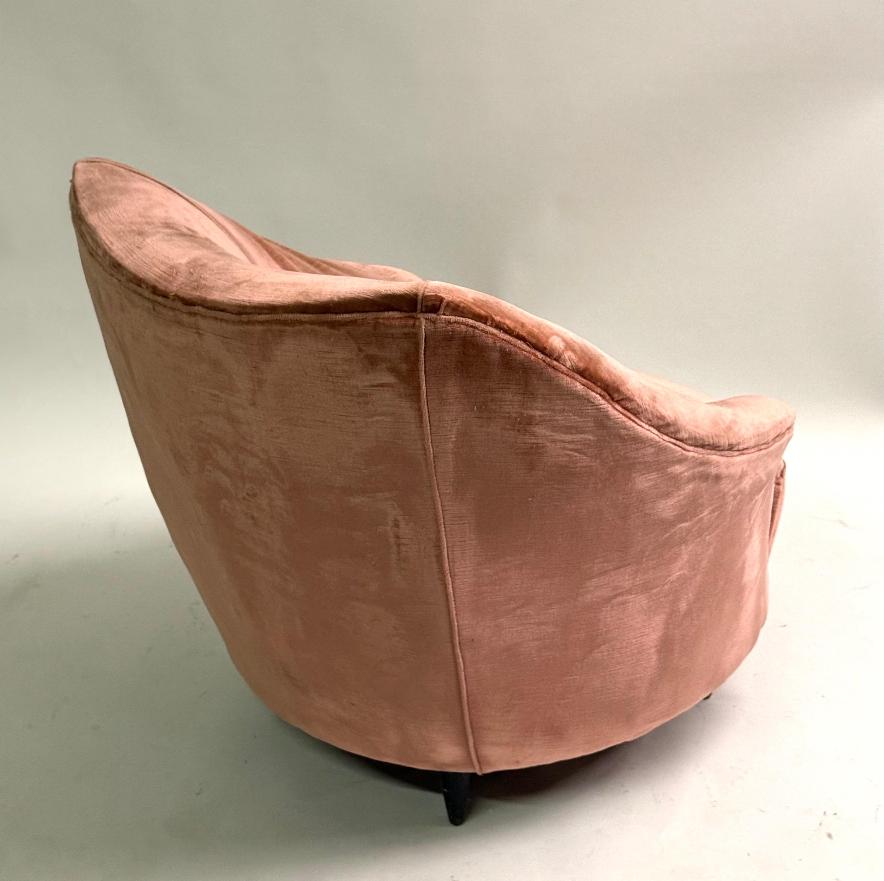 Paar italienische organische moderne Loungesessel der Organischen Moderne von Gio Ponti für Casa e Giardino (Polster) im Angebot