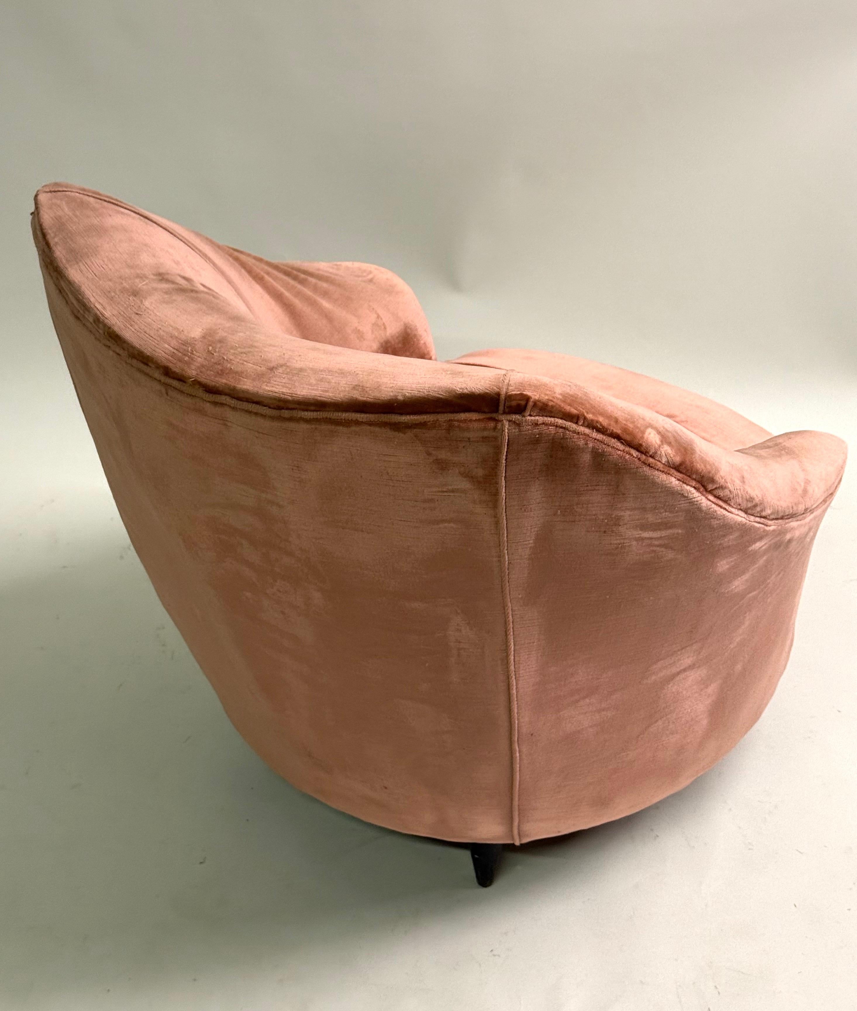 Paar italienische organische moderne Loungesessel der Organischen Moderne von Gio Ponti für Casa e Giardino im Angebot 1