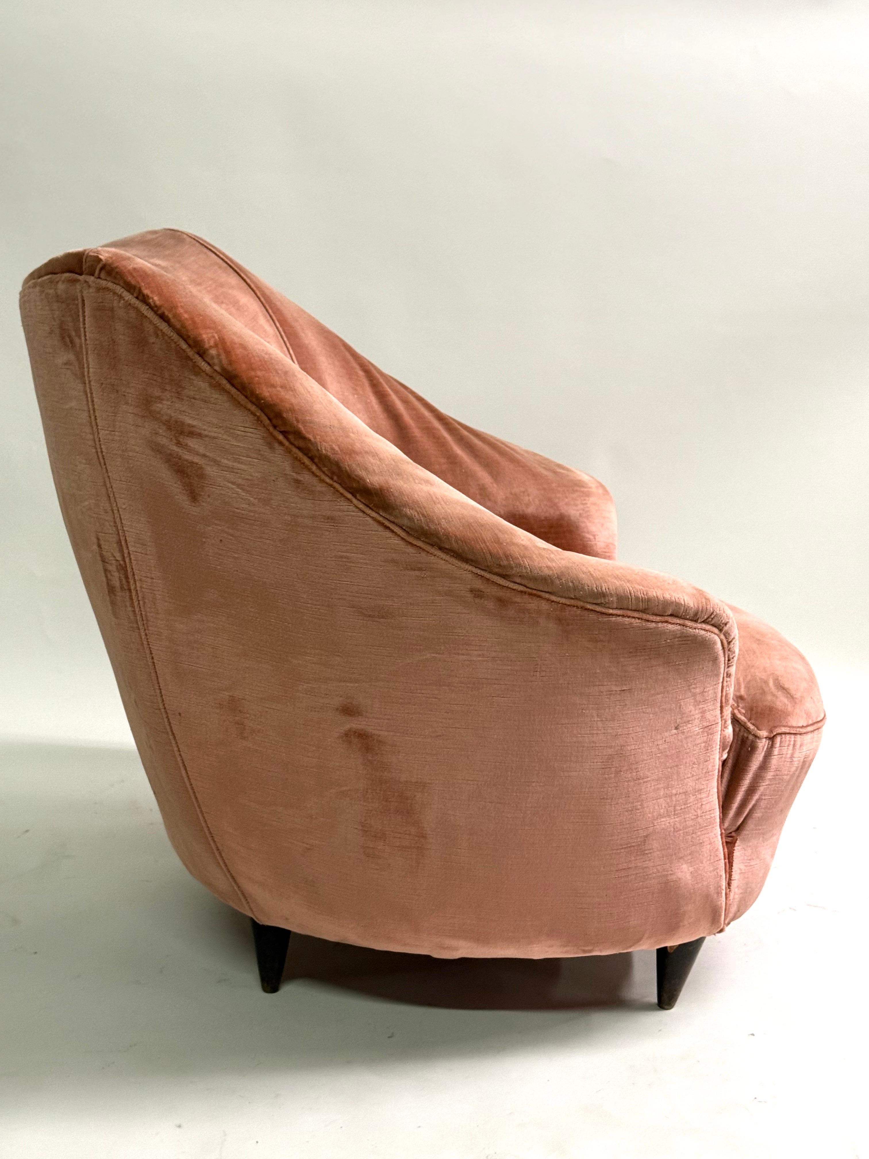 Paar italienische organische moderne Loungesessel der Organischen Moderne von Gio Ponti für Casa e Giardino im Angebot 2