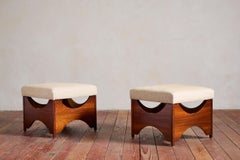 Paire d'ottomans italiens avec rangement