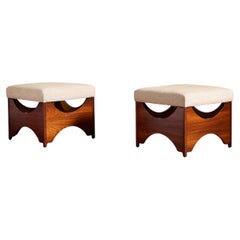 Paire d'ottomans italiens avec rangement