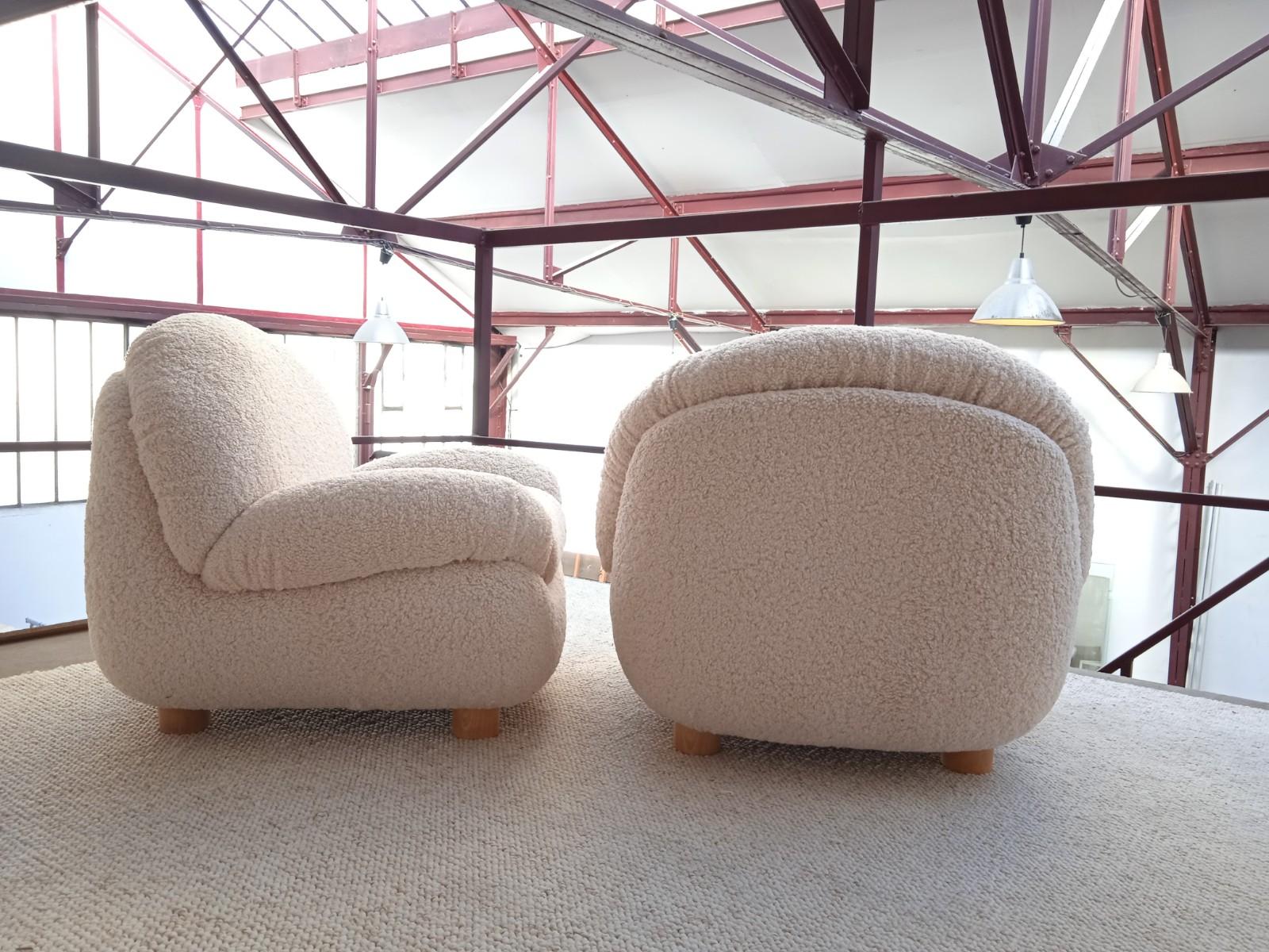 Pair of Italian Pacha Armchairs, 70s In Excellent Condition In Paris, FR