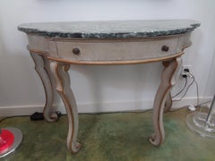 Pair of Italian Console Tables, Painted and Giltwood