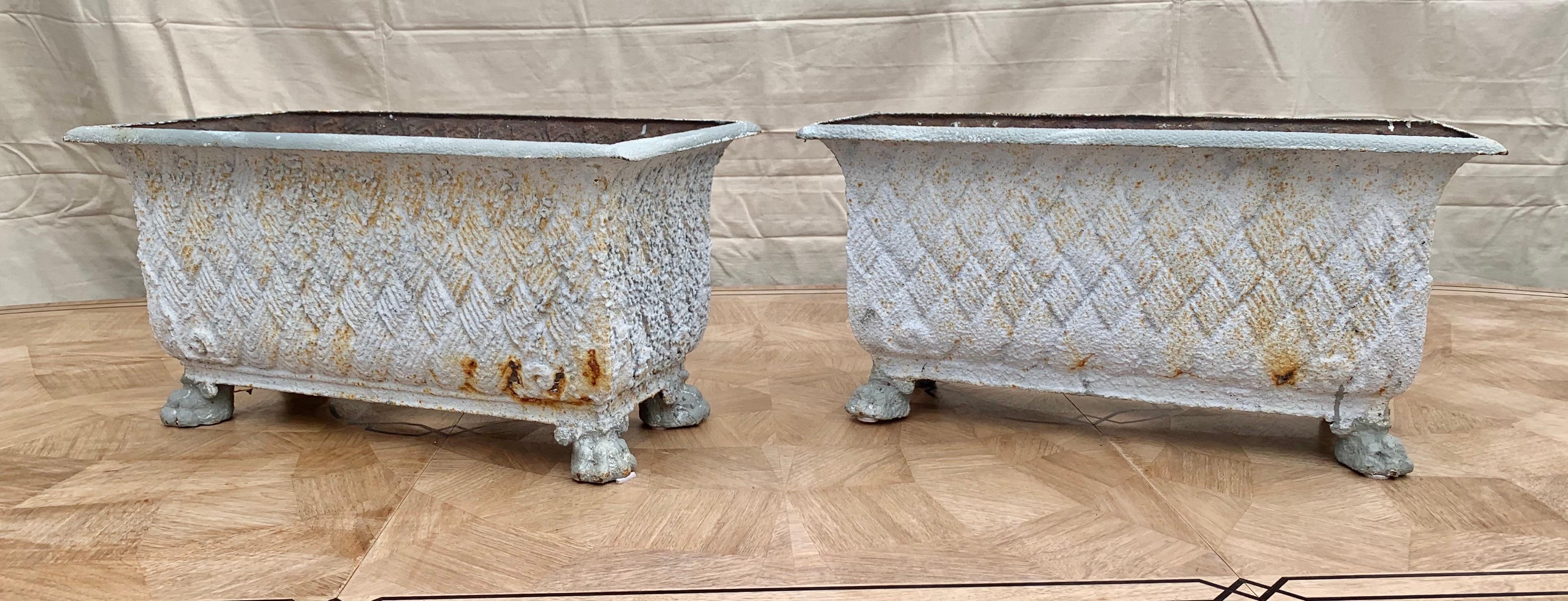 Pair of Italian Painted Cast Iron Planters 2