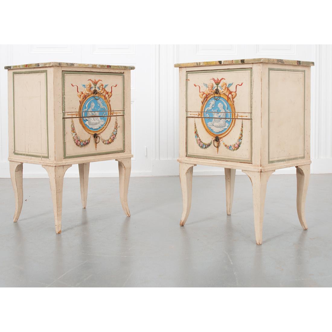 Pair of Italian Painted Chests 1