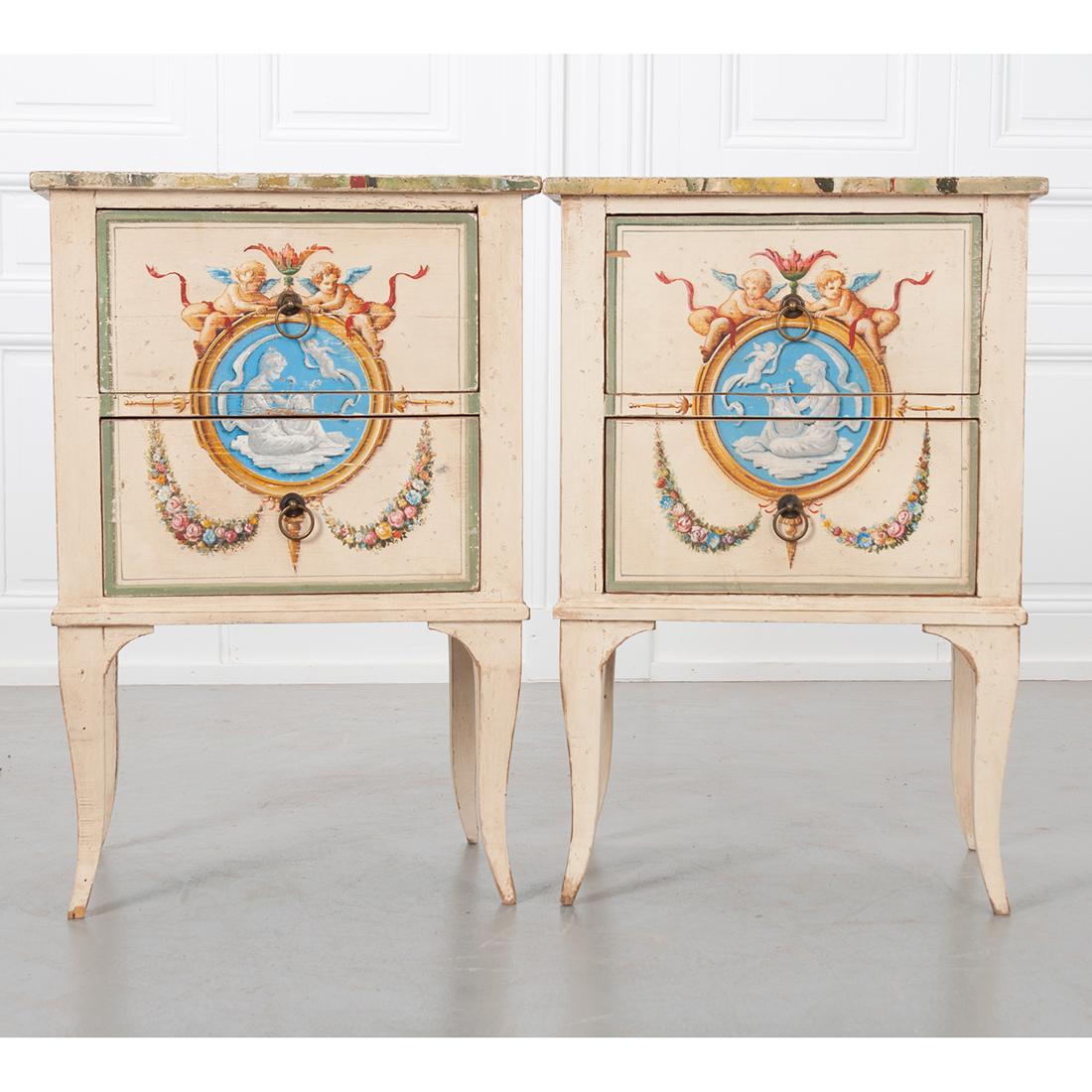 Pair of Italian Painted Chests 2