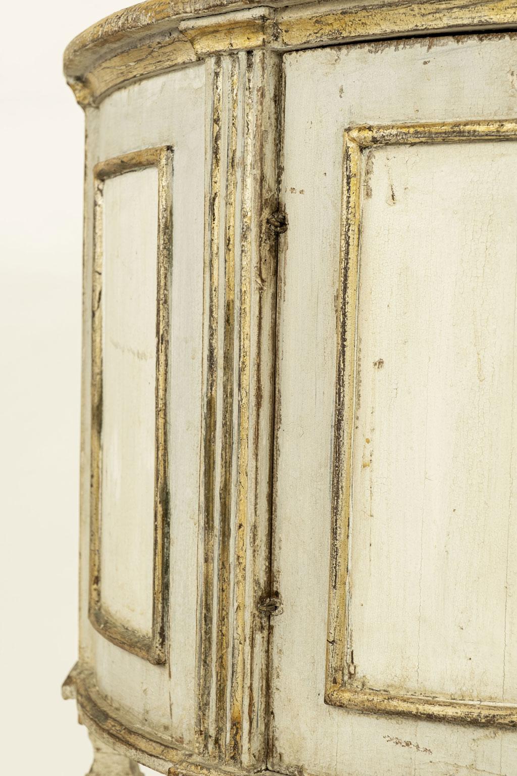 Pair of Italian Painted Demilune Console Tables 6