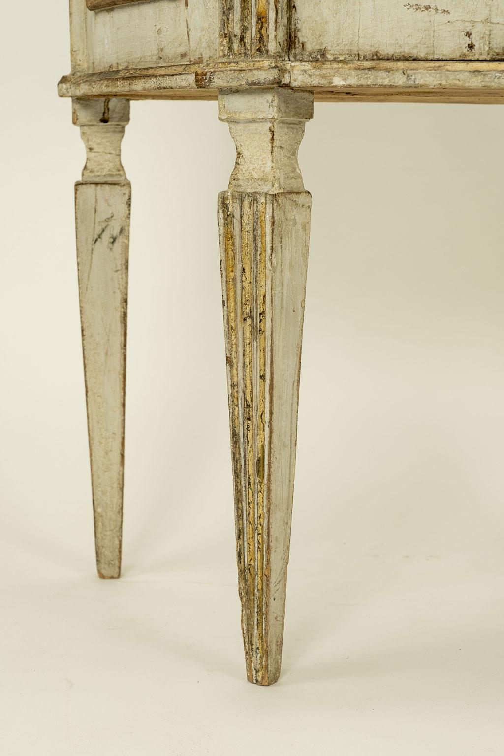 Pair of Italian Painted Demilune Console Tables 7