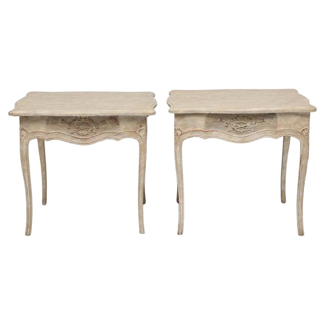 Pair of Italian Painted End Tables, Circa 1940s For Sale