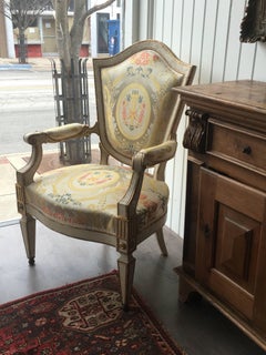 Important Pair of Italian Painted Fauteuils Florence, 18th Century