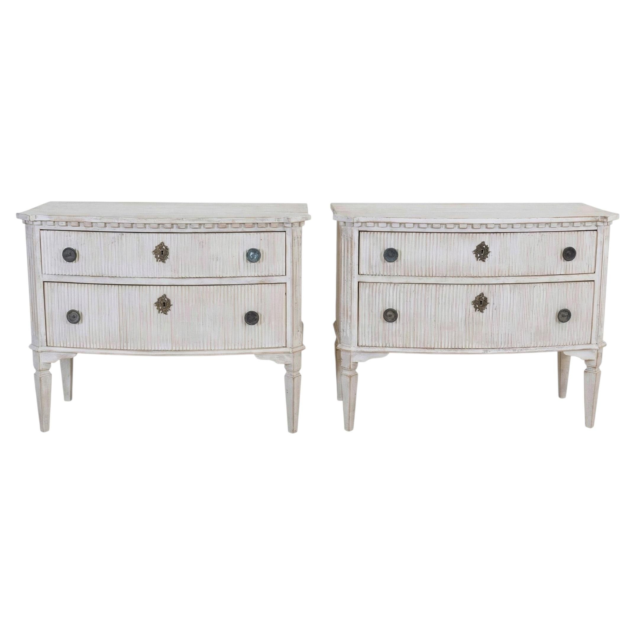 Pair of Italian Painted Neoclassical Commodes, 20th Century