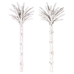 Retro Pair of Italian Palm Tree Tole Sconces or Torchiere Floor Lamps
