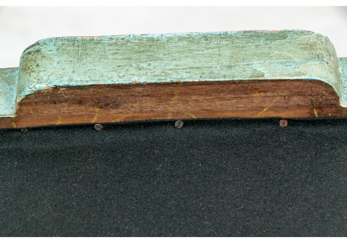 Paire de tabourets italiens dorés et peints en bleu en vente 4