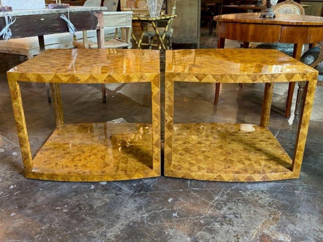 Pair of Italian Parquetry Side Tables For Sale 1