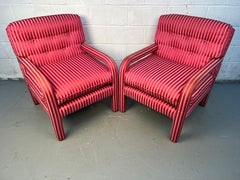 Pair of Italian Parsons-Style Lounge Chairs