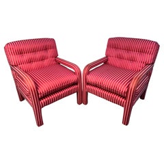 Coppia di sedie da salotto italiane in stile Parsons