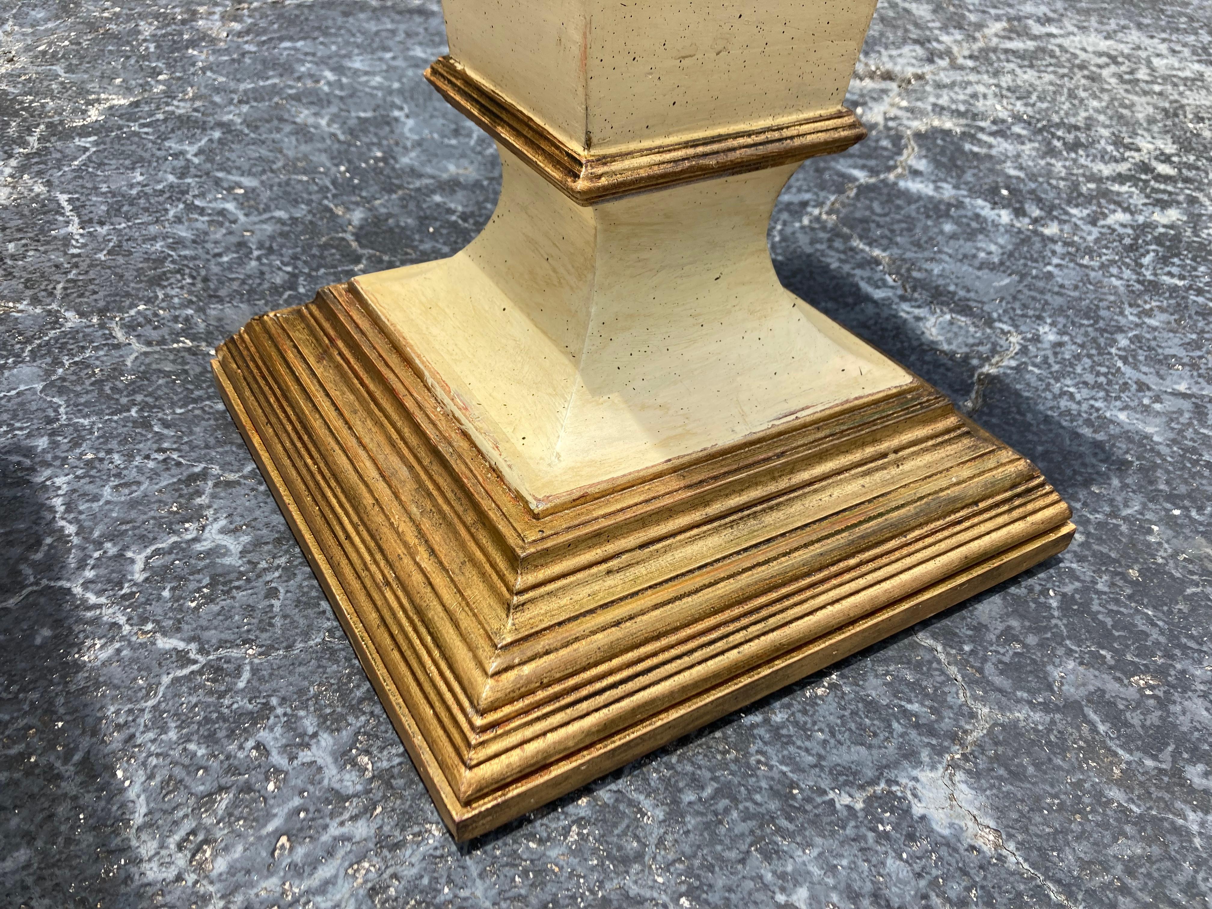 Pair of Italian Pedestals, Columns, Stand, Gold, Beige, 1950s For Sale 8