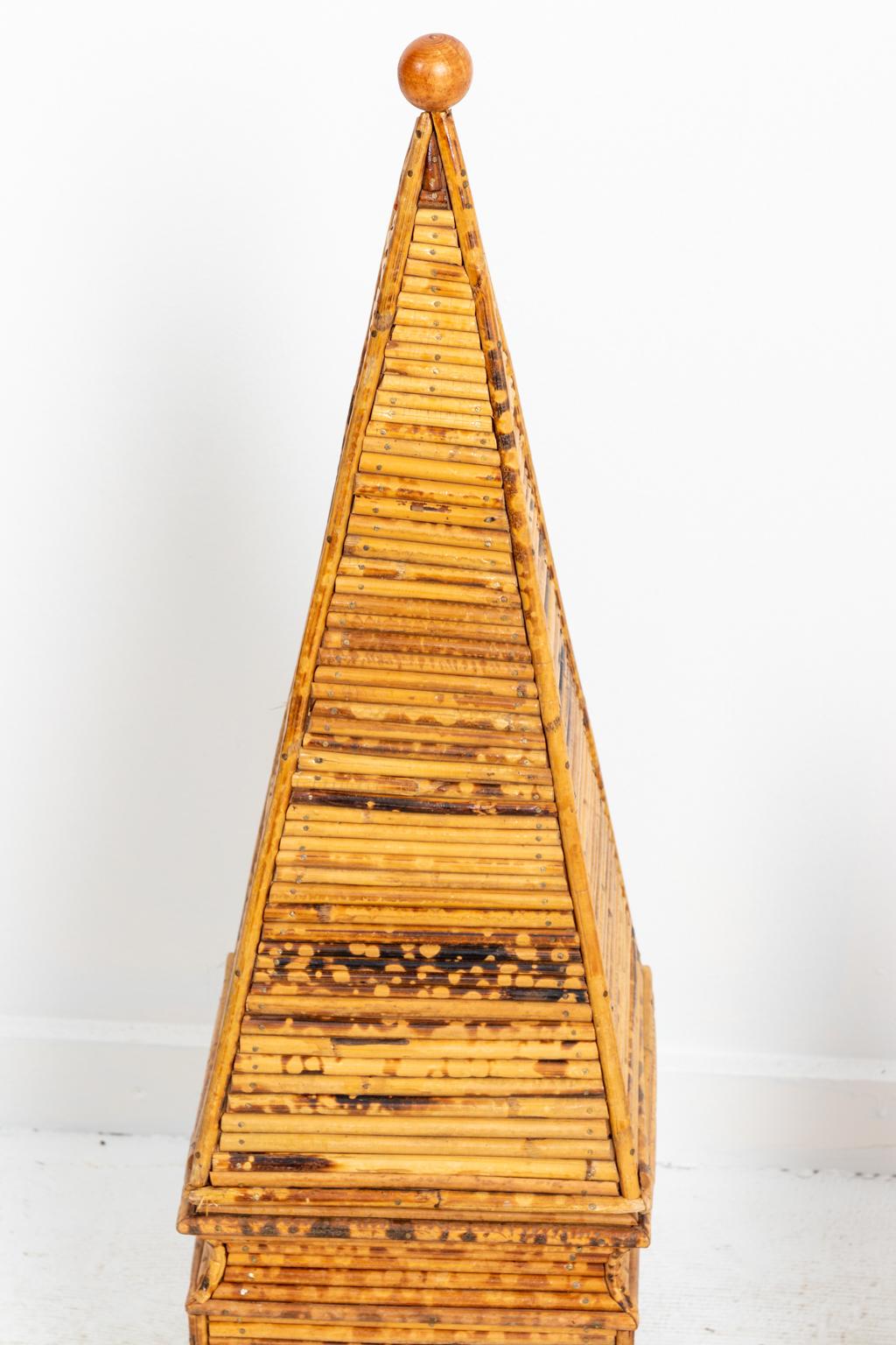 Pair of Italian Pencil Bamboo Obelisks 2