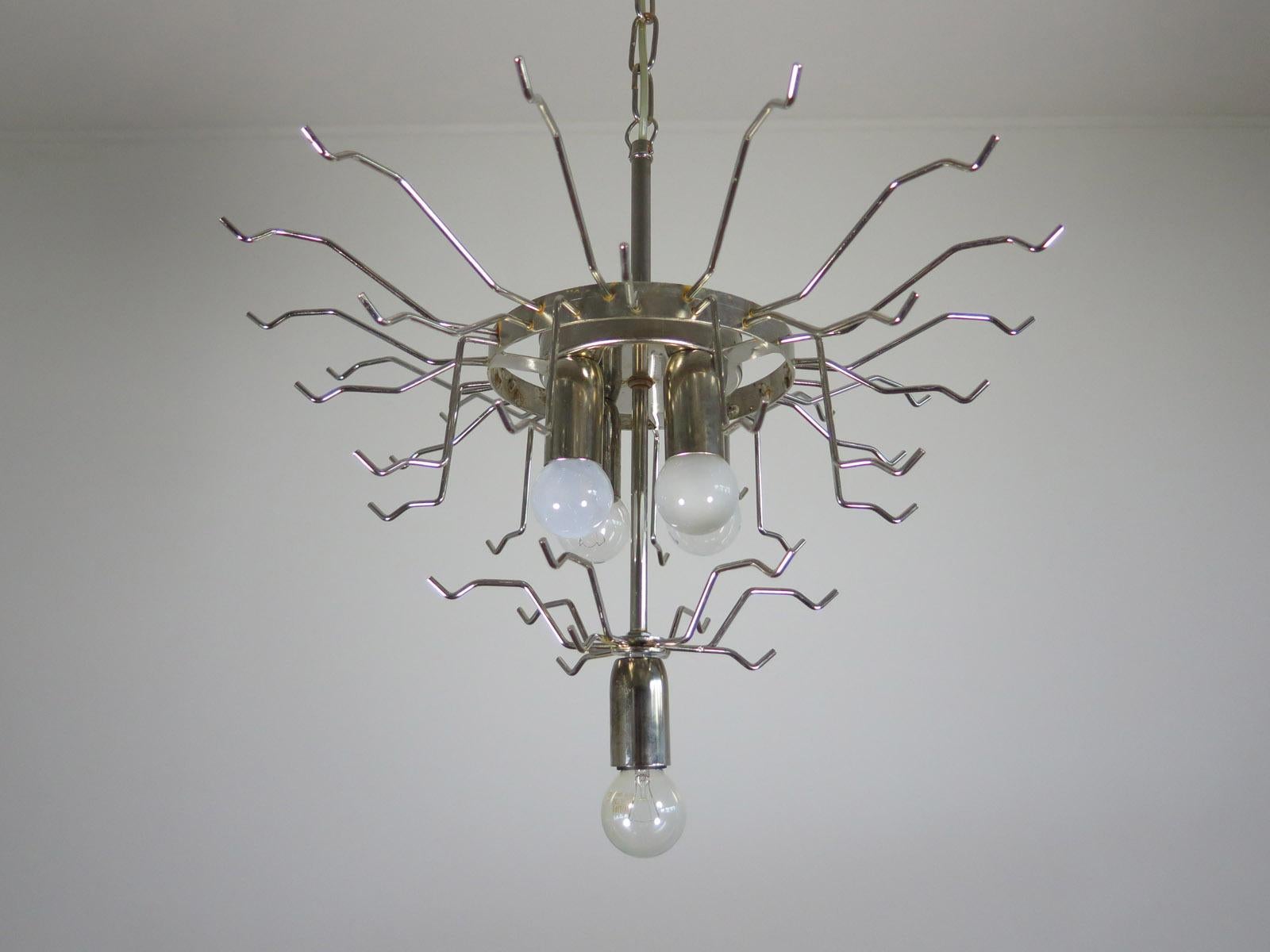 Pair of Italian 41 White Petal Murano Chandeliers, Mazzega Style For Sale 6