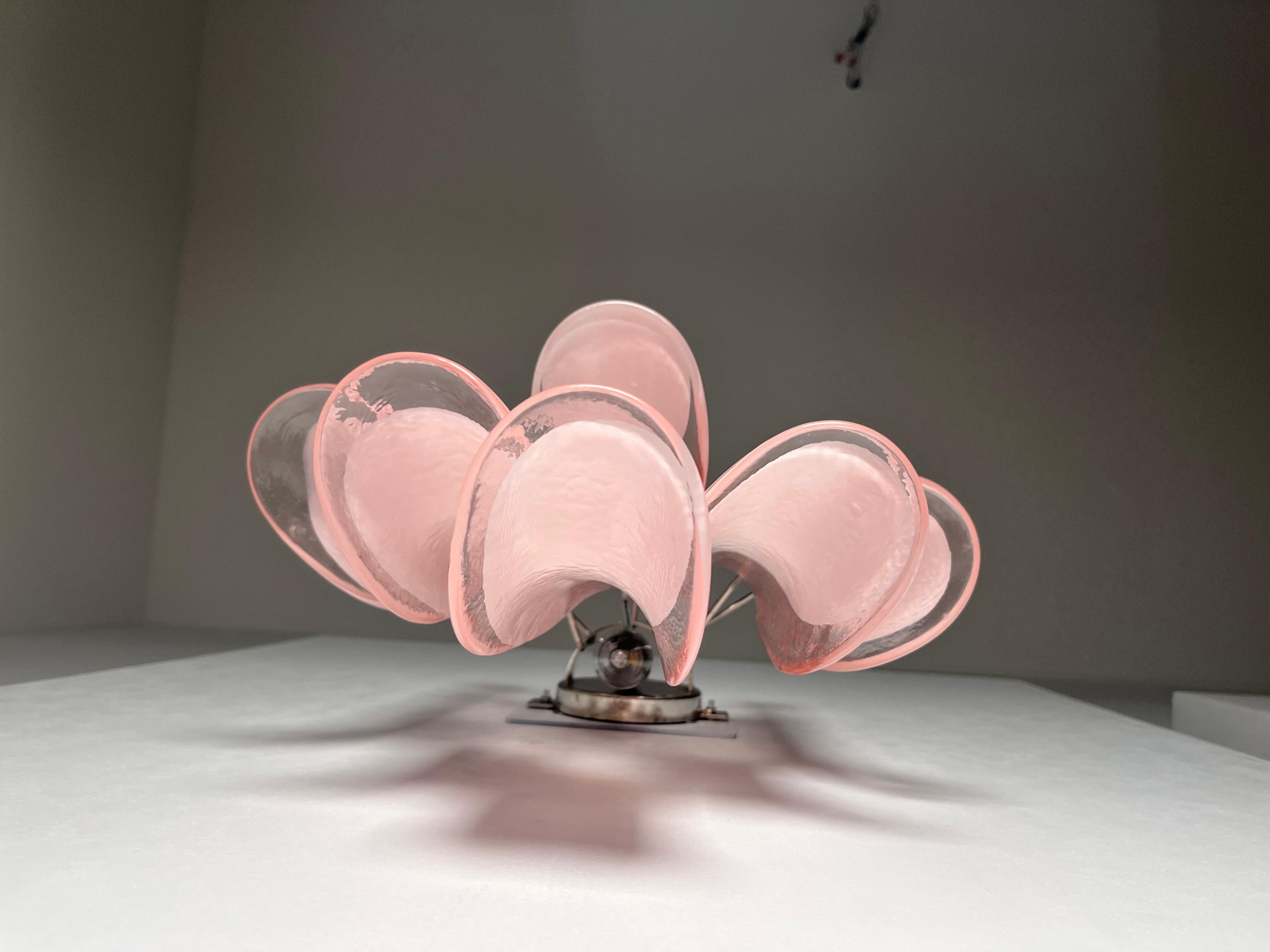 Pair of Italian Petal Murano Sconces For Sale 4
