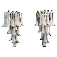 Pareja de apliques italianos de Murano con pétalos, estilo Mazzega