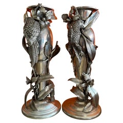 Ein Paar italienische Zinn-Kerzenhalter von Cipolla für Neiman Marcus