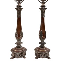 Pair of Italian Pewter Lamps