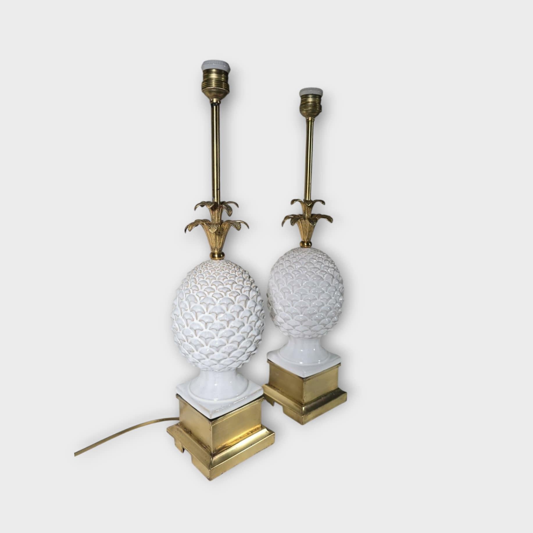 Paire de lampes ananas italiennes - années 1970 en vente 6