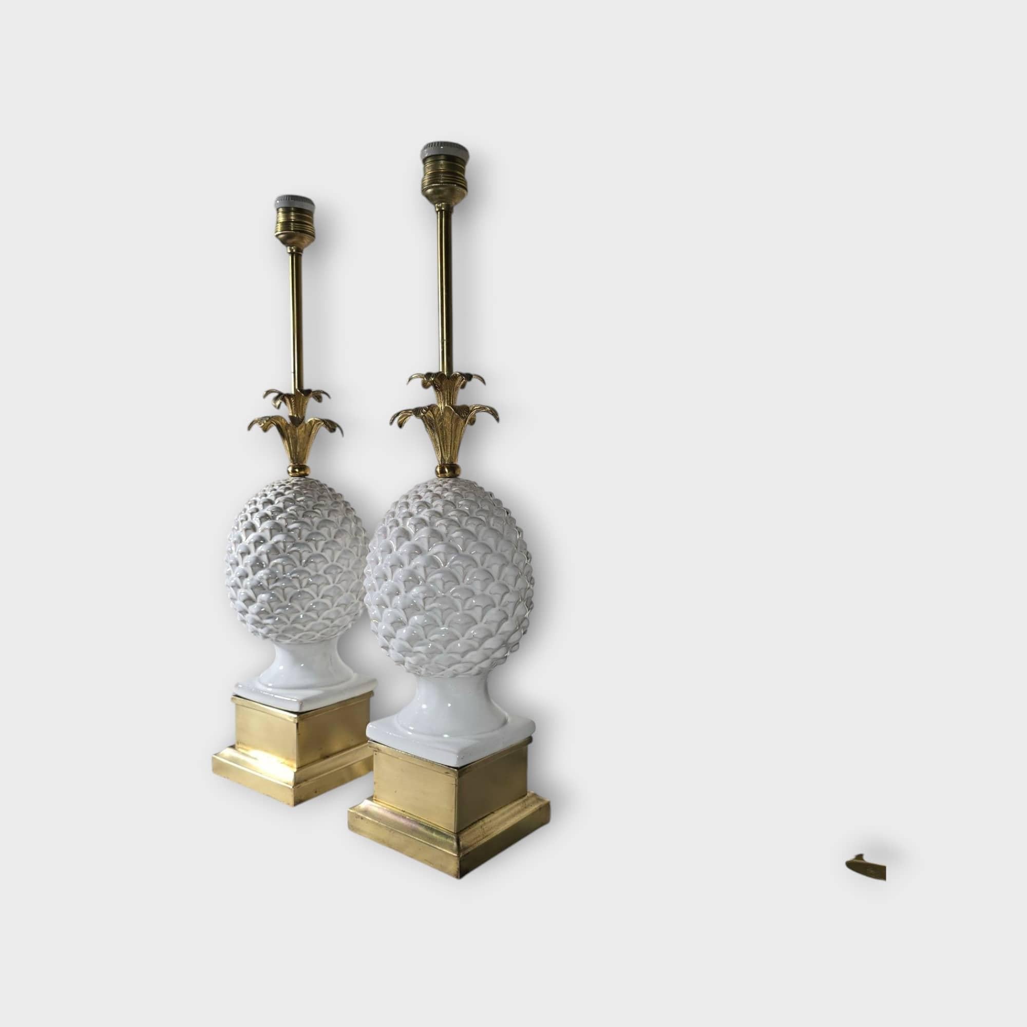 Paire de lampes ananas italiennes - années 1970 en vente 3