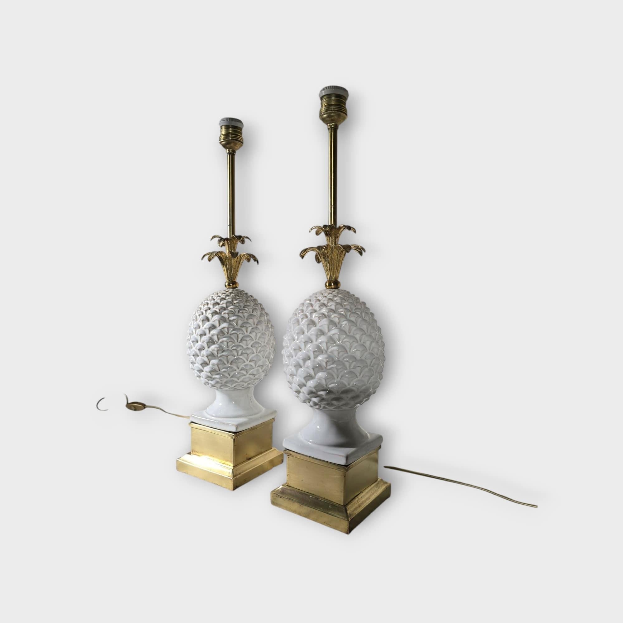 Paire de lampes ananas italiennes - années 1970 en vente 4