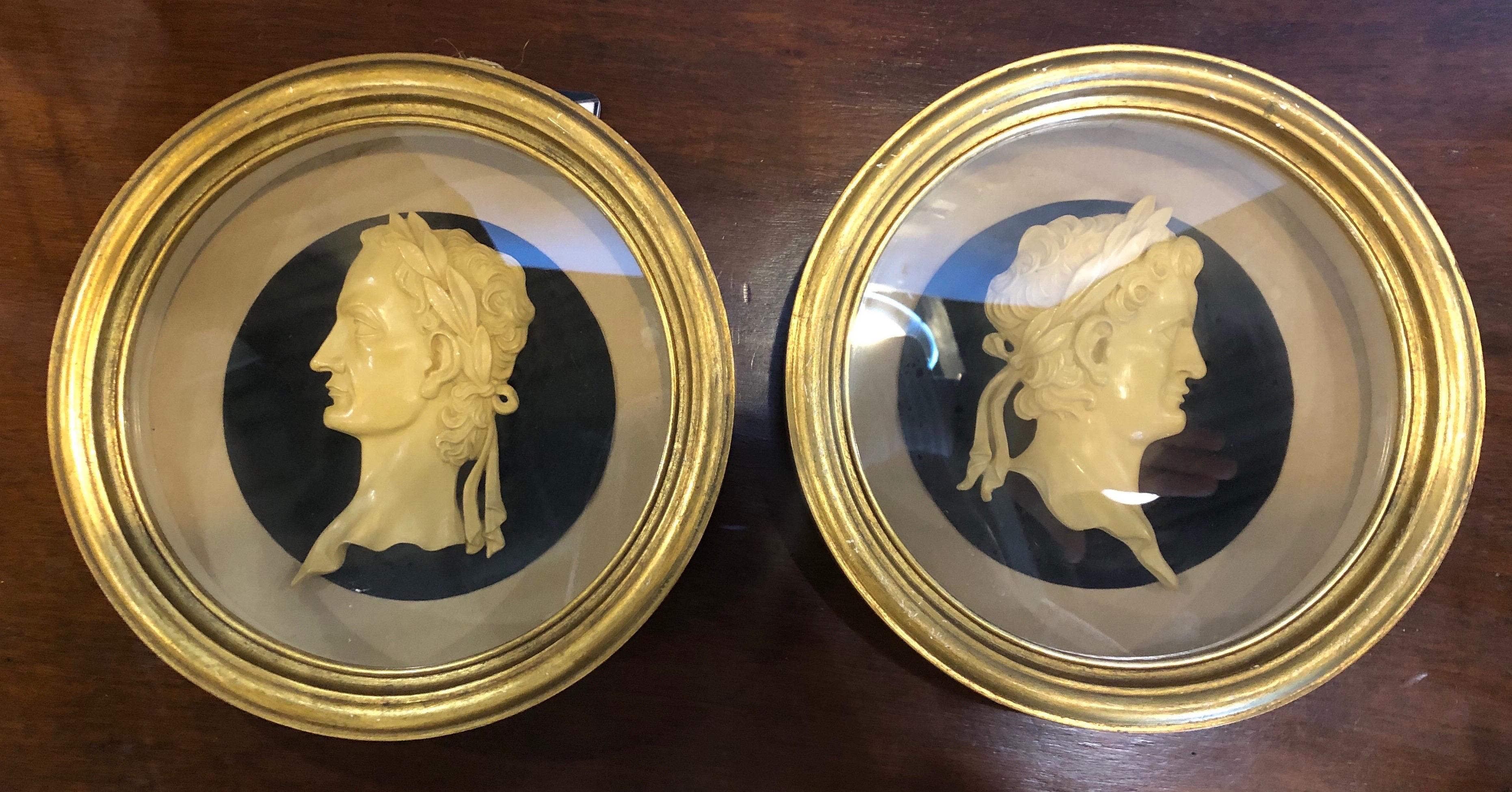 19th Century Pair of 19th century Italian Plaster Plaques For Sale