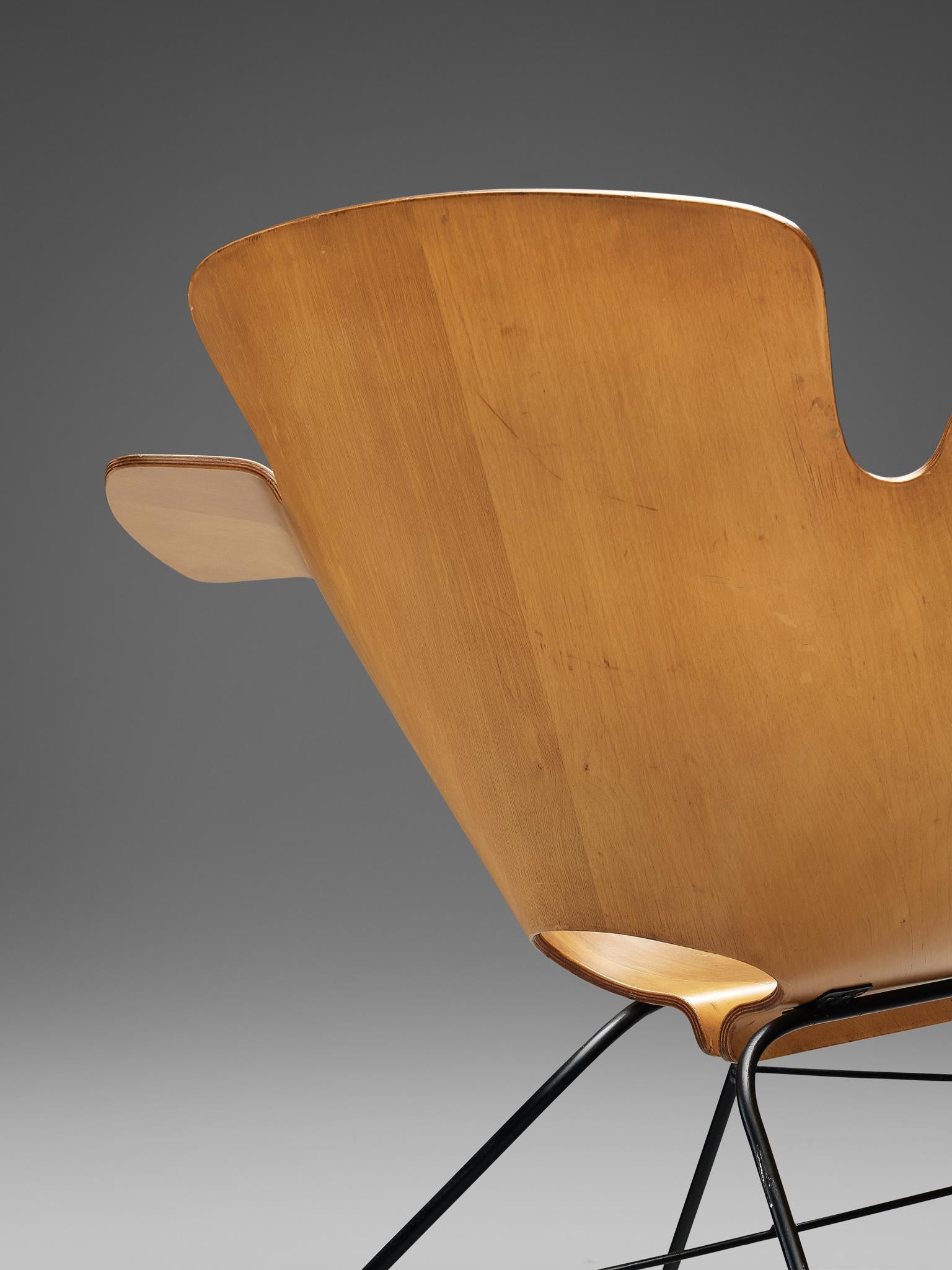 Walnut Pair of Italian Plywood Chairs, 1960s