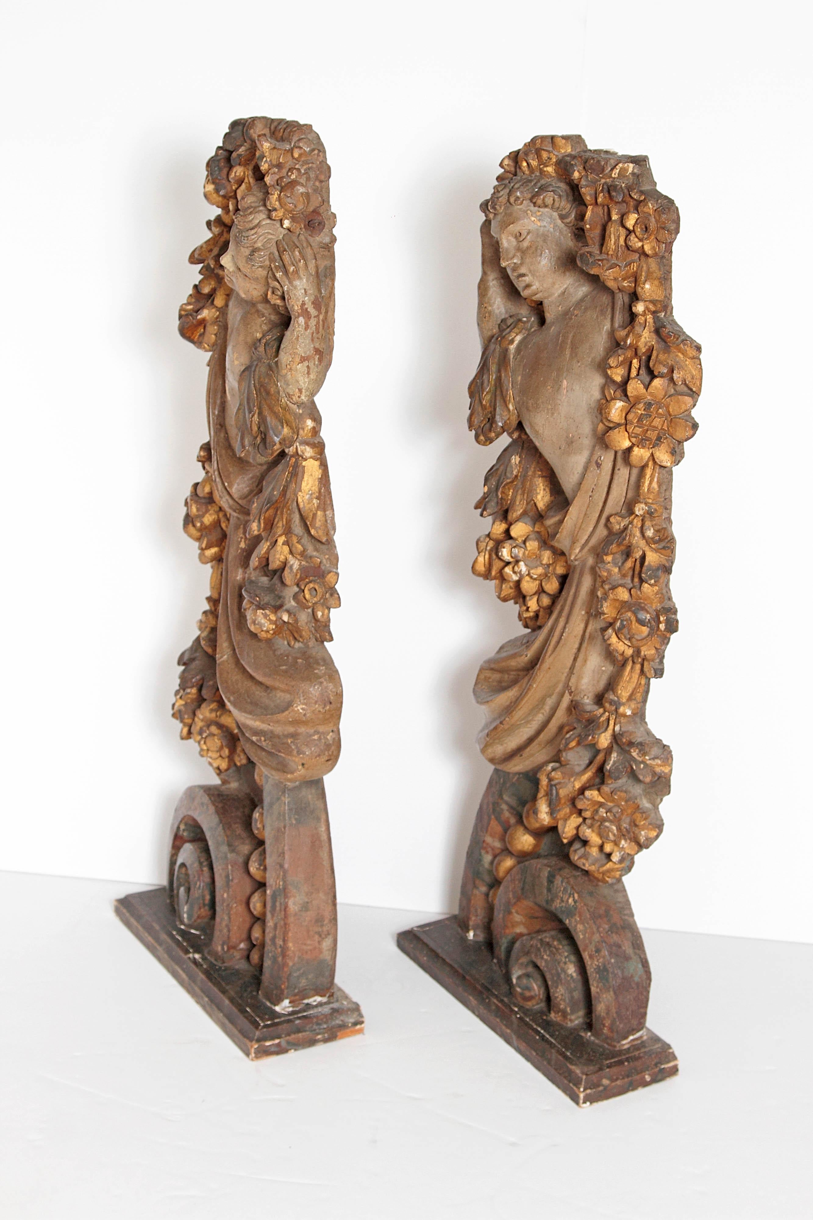 Pair of Italian Polychromed Male Figures or Torsos 6