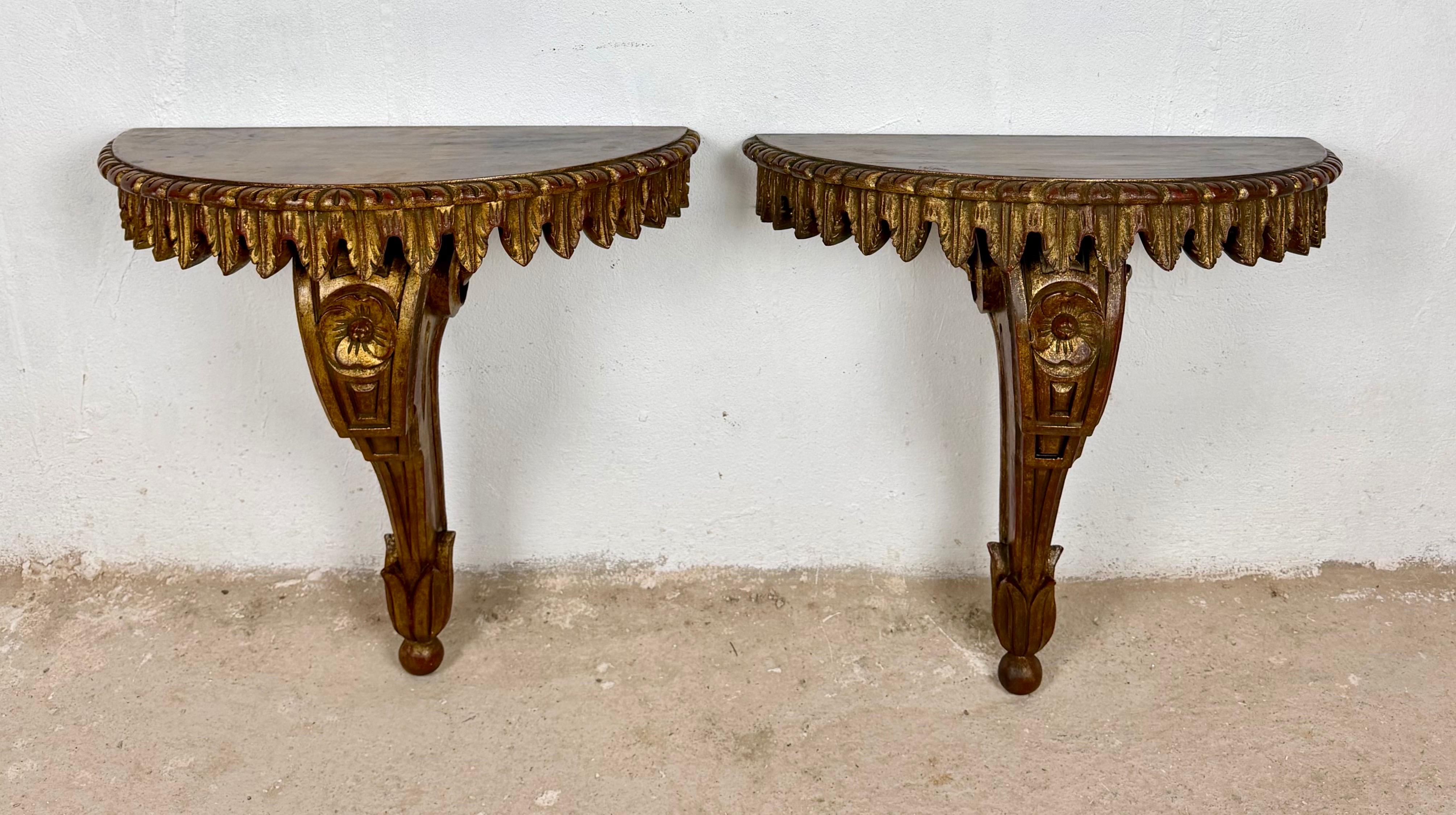 Pair of Italian Polychromed Wall Pedestals, Mid-20th Century For Sale ...