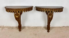 Pair of Italian Polychromed Wall Pedestals, Mid-20th Century