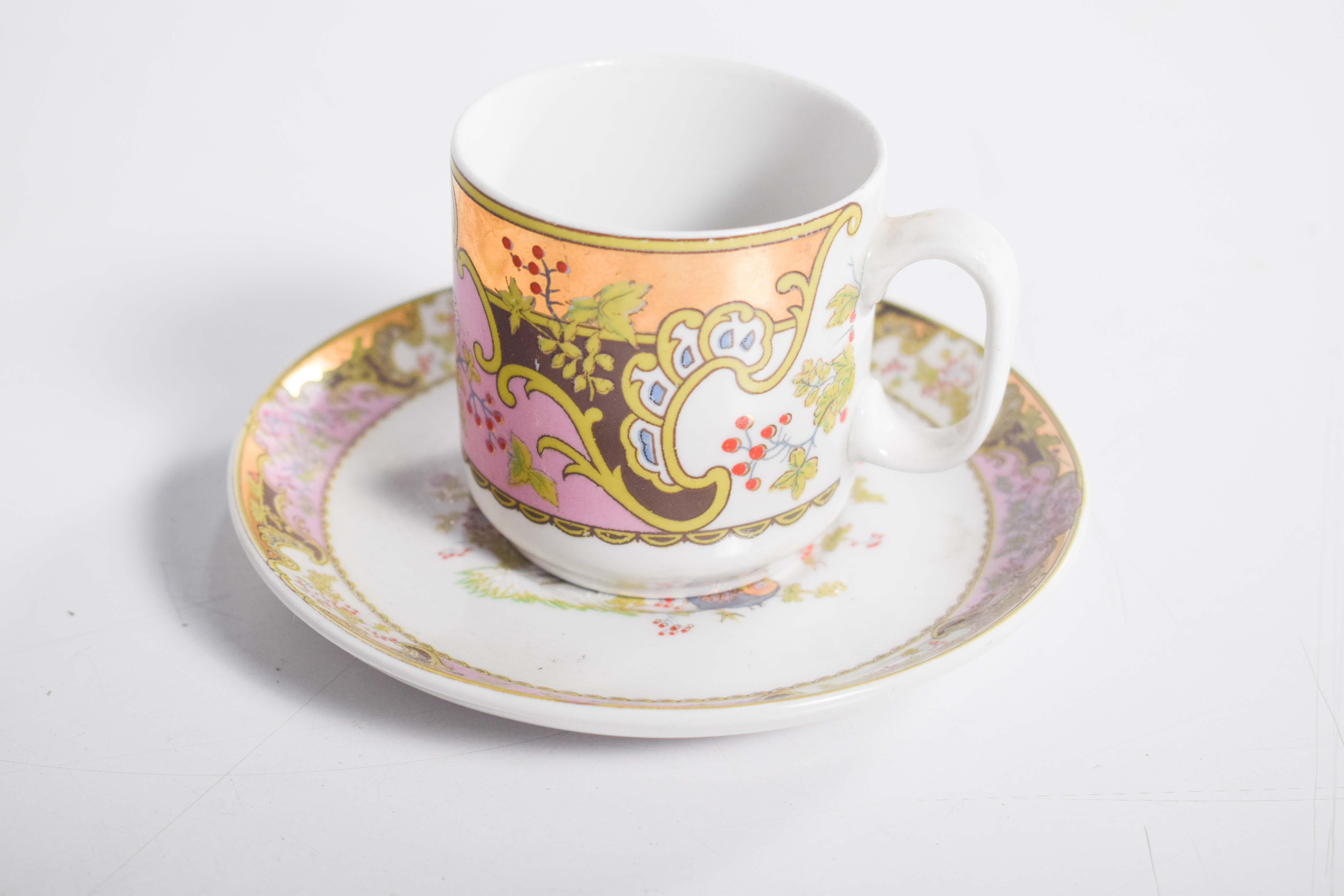 Mid-Century Modern Paire de tasses à café italiennes en porcelaine en vente