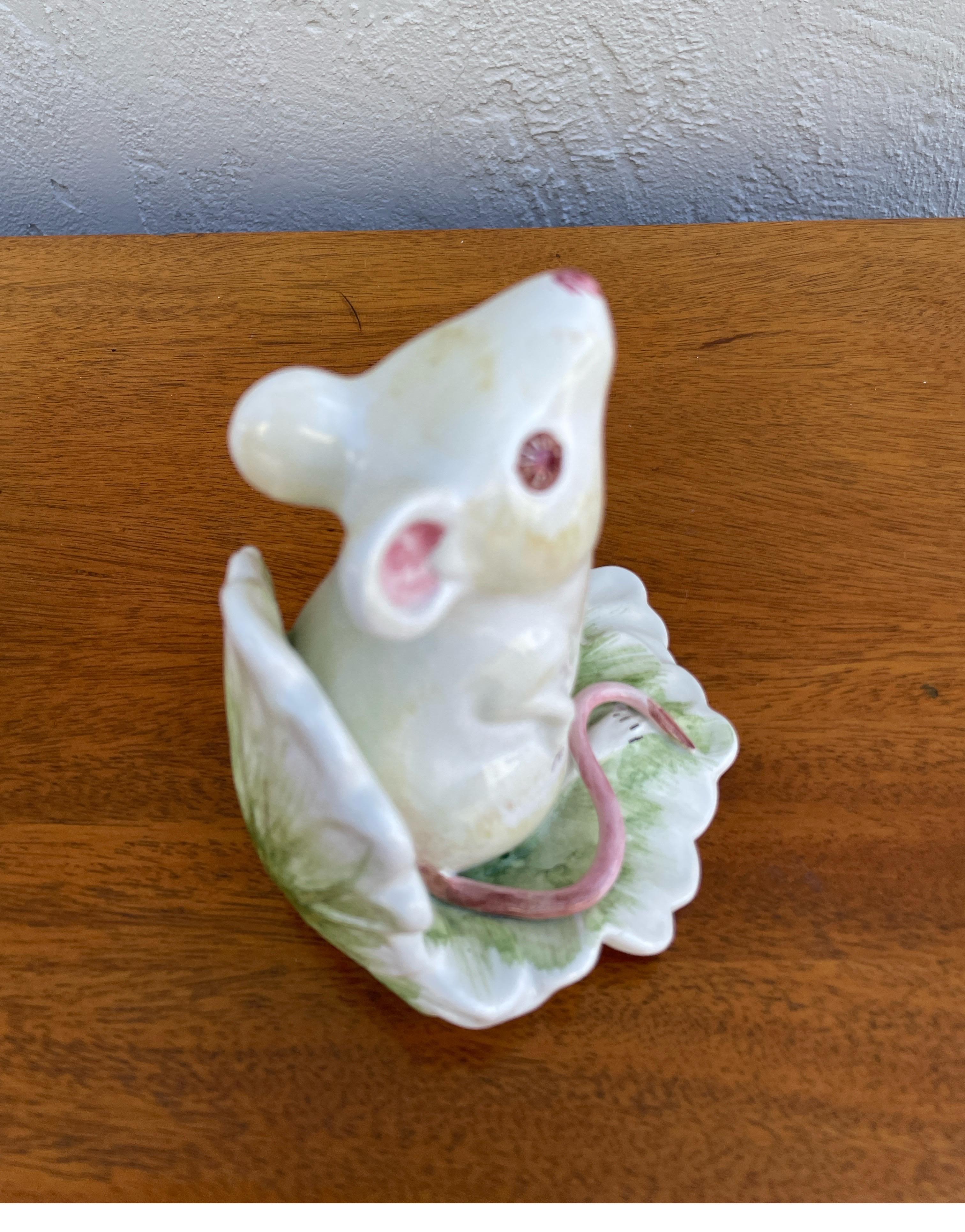 20th Century Pair of Italian Porcelain Mice For Sale