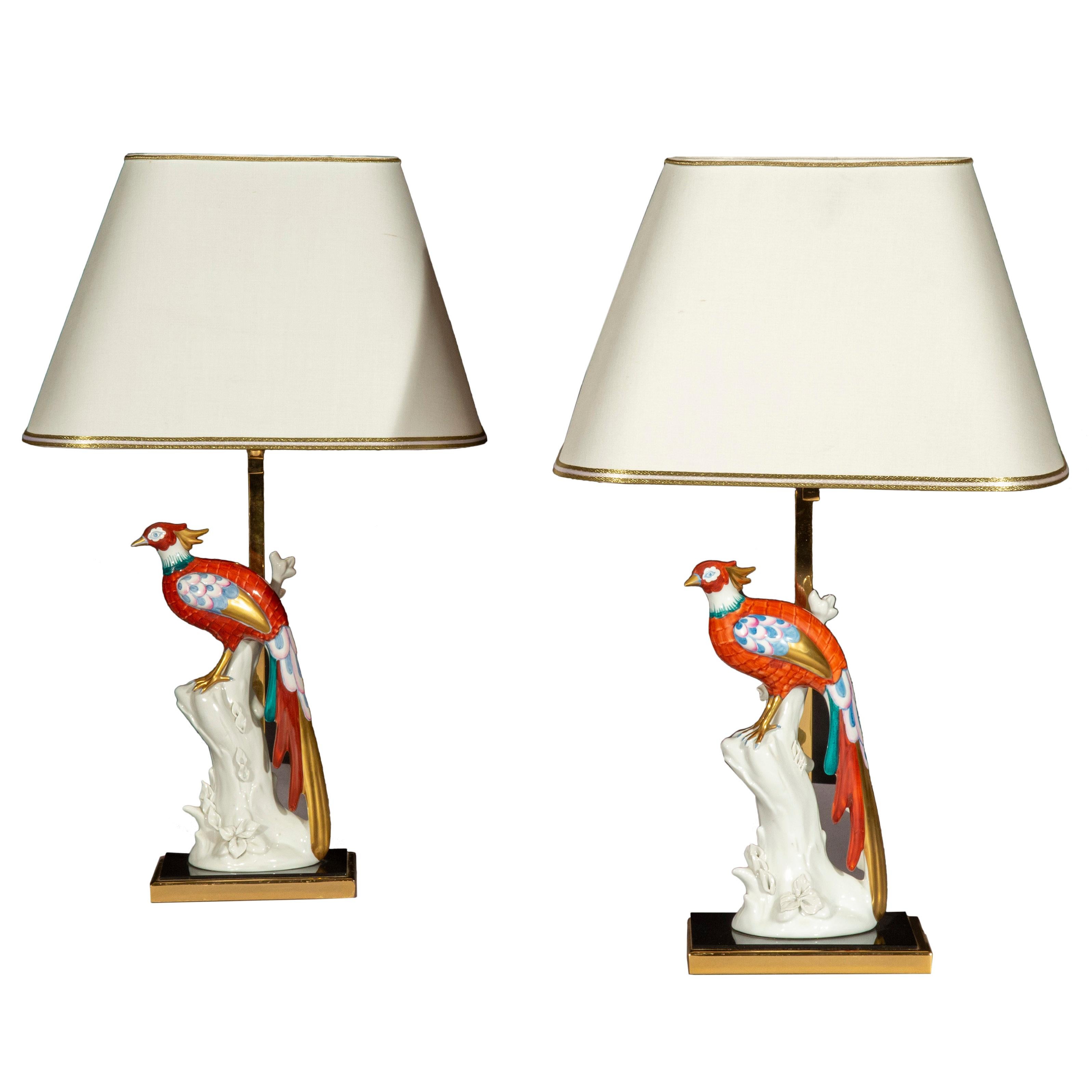 Pair of Italian Porcelain Table Lamps 1