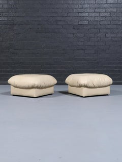 Pair of Italian Post Modern Leather Stools by Chateau D'ax