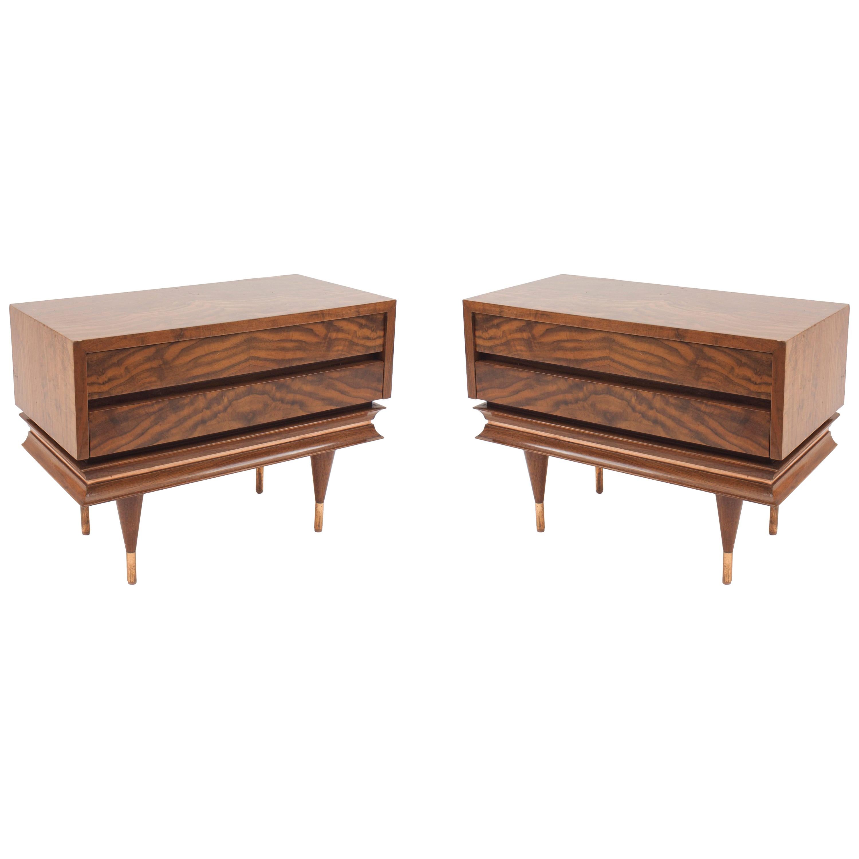 Pair of Italian Post-War Gio Ponti Low Chest or End Tables