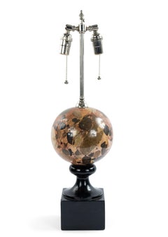 Pair of Italian Post-War Marble Sphere Table Lamps