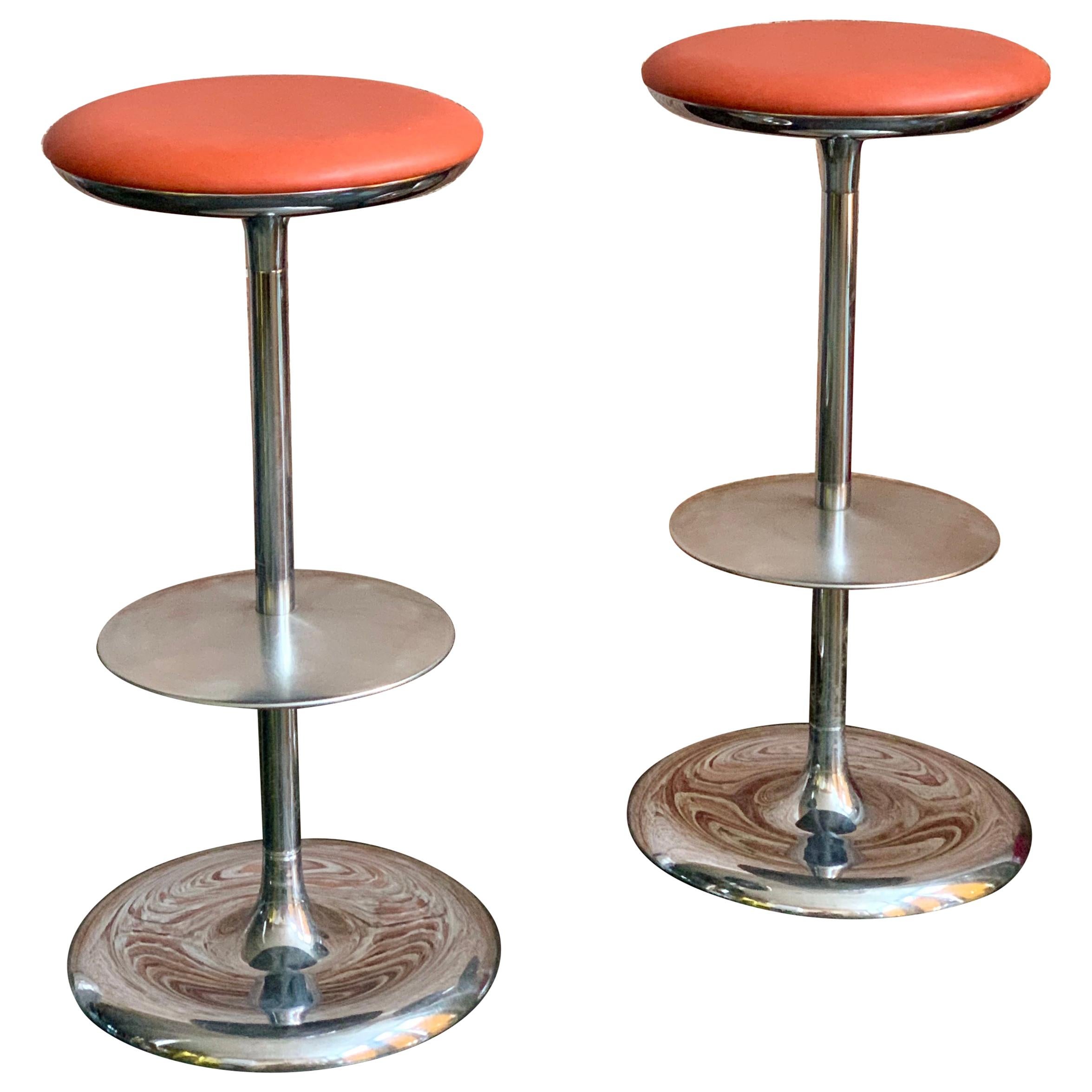 Pair of Italian Postmodern Bar Stools For Sale