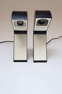 Pair of Italian Postmodern Foldable "Disco" Table Lamps by Mario Bertorelle