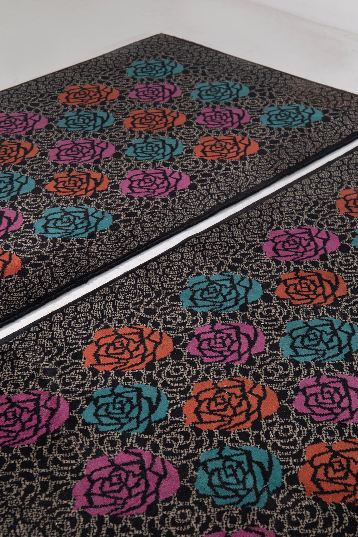 Pair of Italian postmodern rug by Ottavio MiSSONI Mod. Rosita In condizioni buone in vendita a Milano, IT