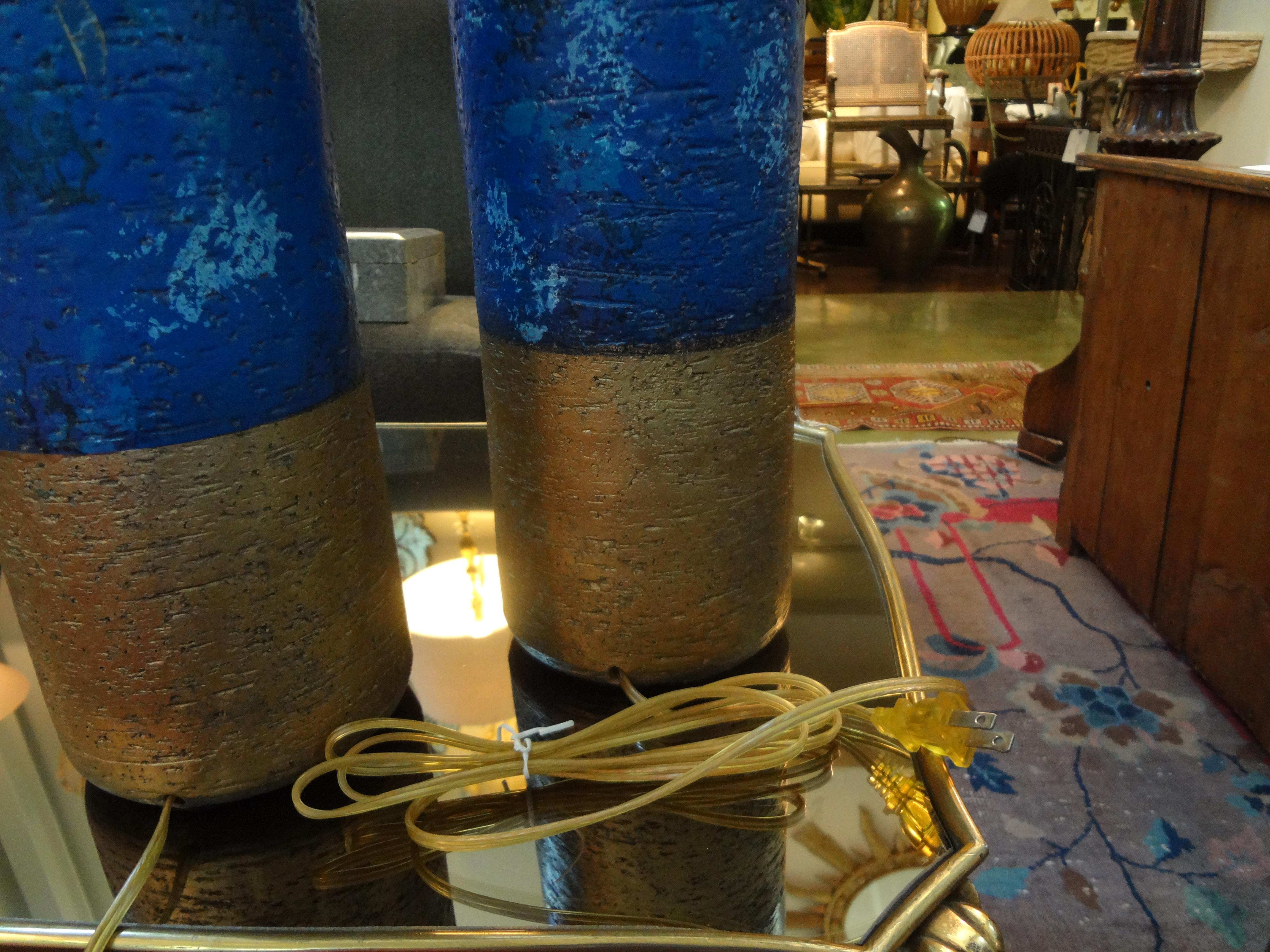Paar italienische Keramiklampen von Aldo Londi für Bitossi im Zustand „Gut“ im Angebot in Houston, TX