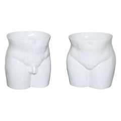 Pair of Italian Pottery Torso Planters