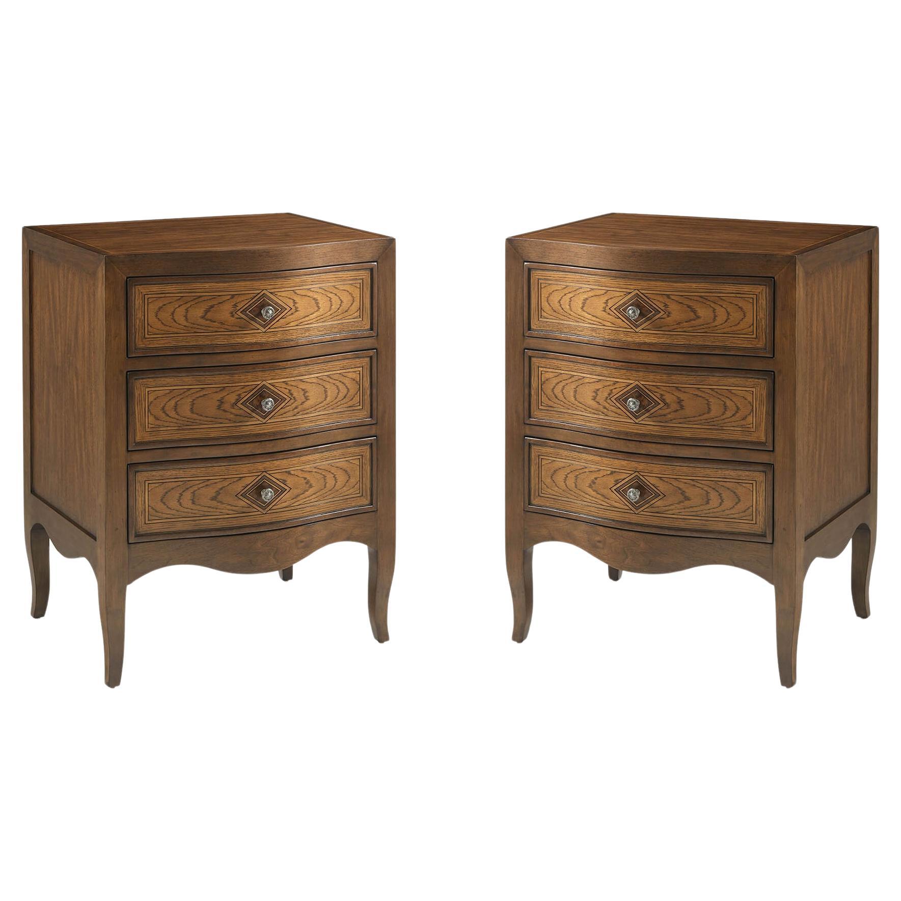 Pair of Italian Provincial Nightstands For Sale