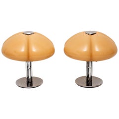 Paire de lampes de table italiennes Quadrifoglio par Gae Aulenti pour Harvey Guzzini:: 1970